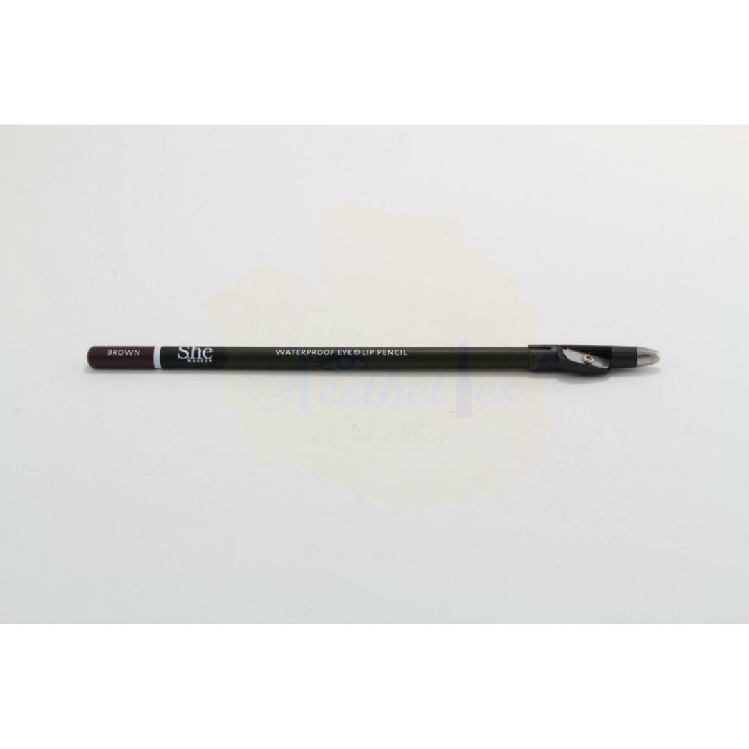 s.he Waterproof Eye & Lip Pencil- Brown