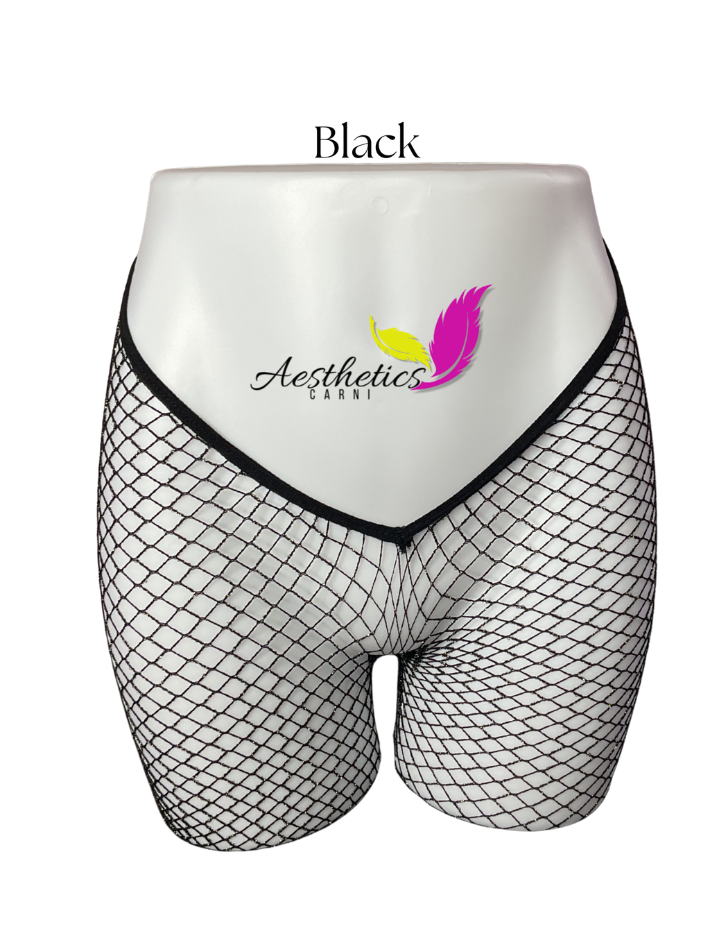 Glitter Fishnet Stockings (V-cut)