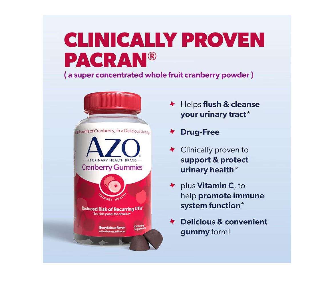 AZO Cleanse + Protect Cranberry Gummies for Urinary Track Health