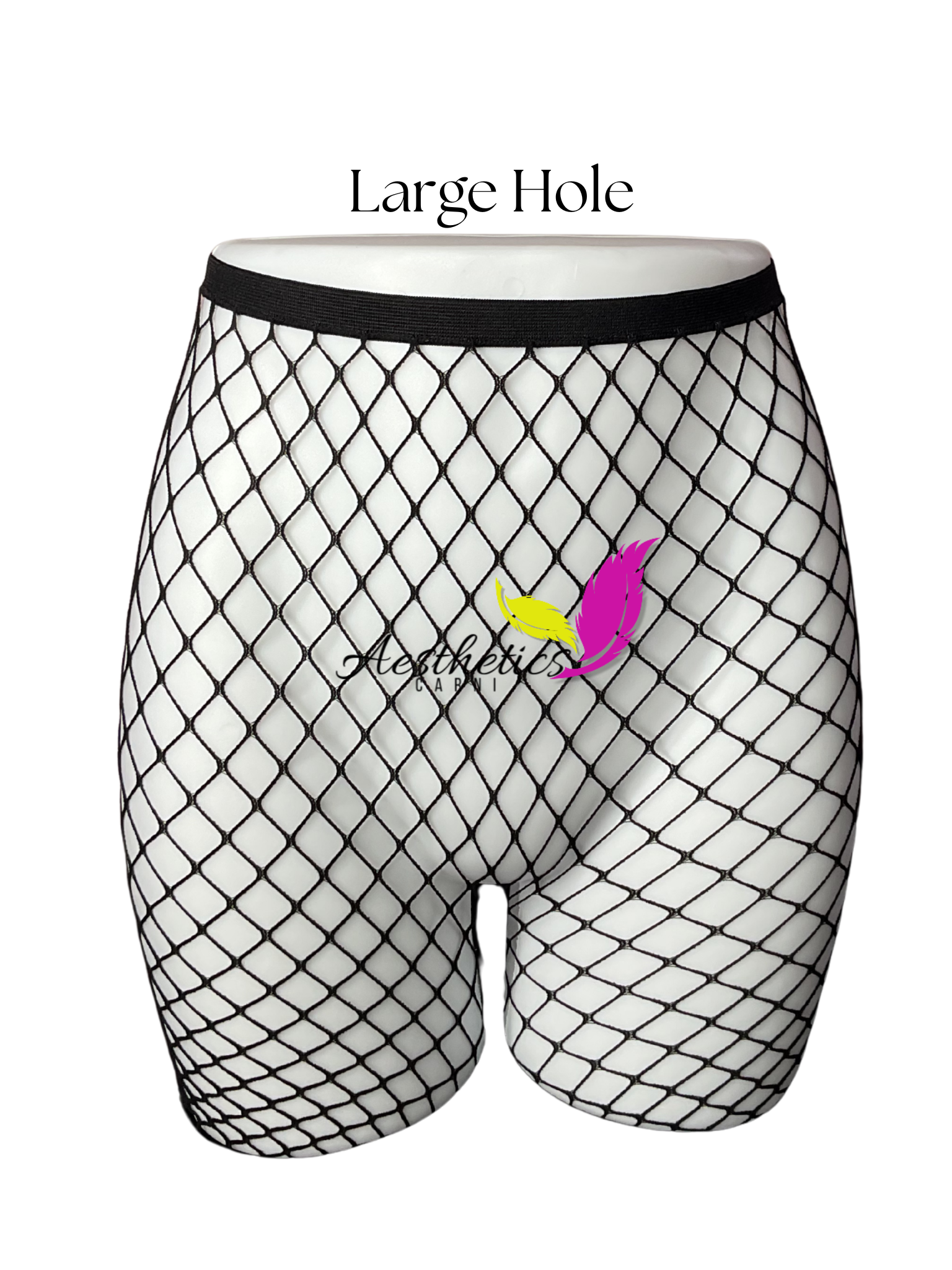 Bare Fishnet Stocking-Black (High Waist)