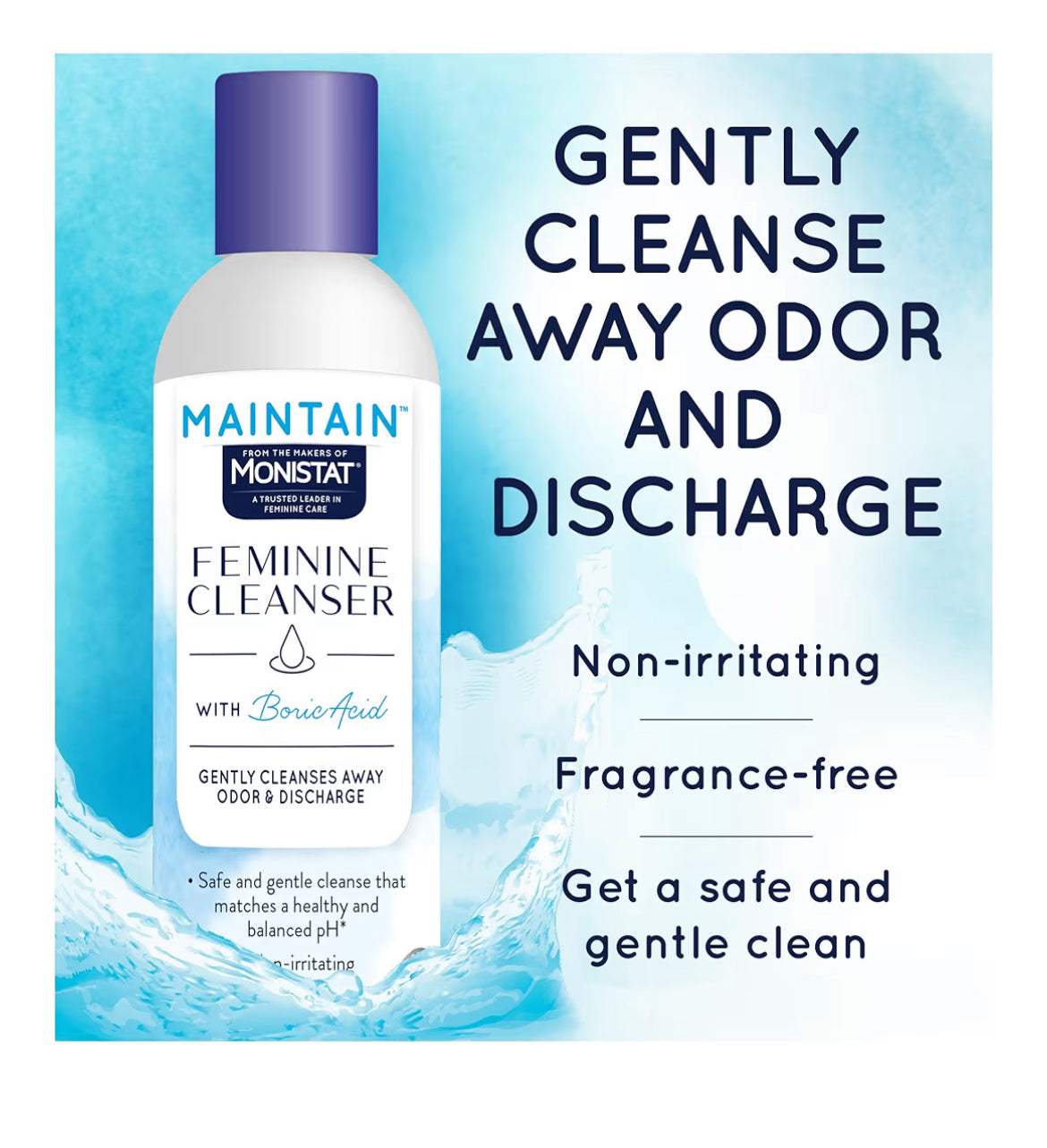 Monistat Maintain Boric Acid Feminine Cleansing Wash