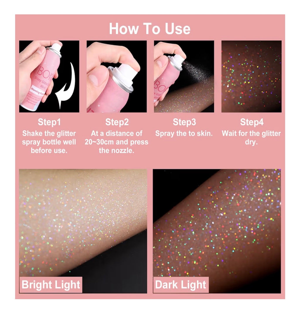 Hair & Body Glitter Spray- Halographic