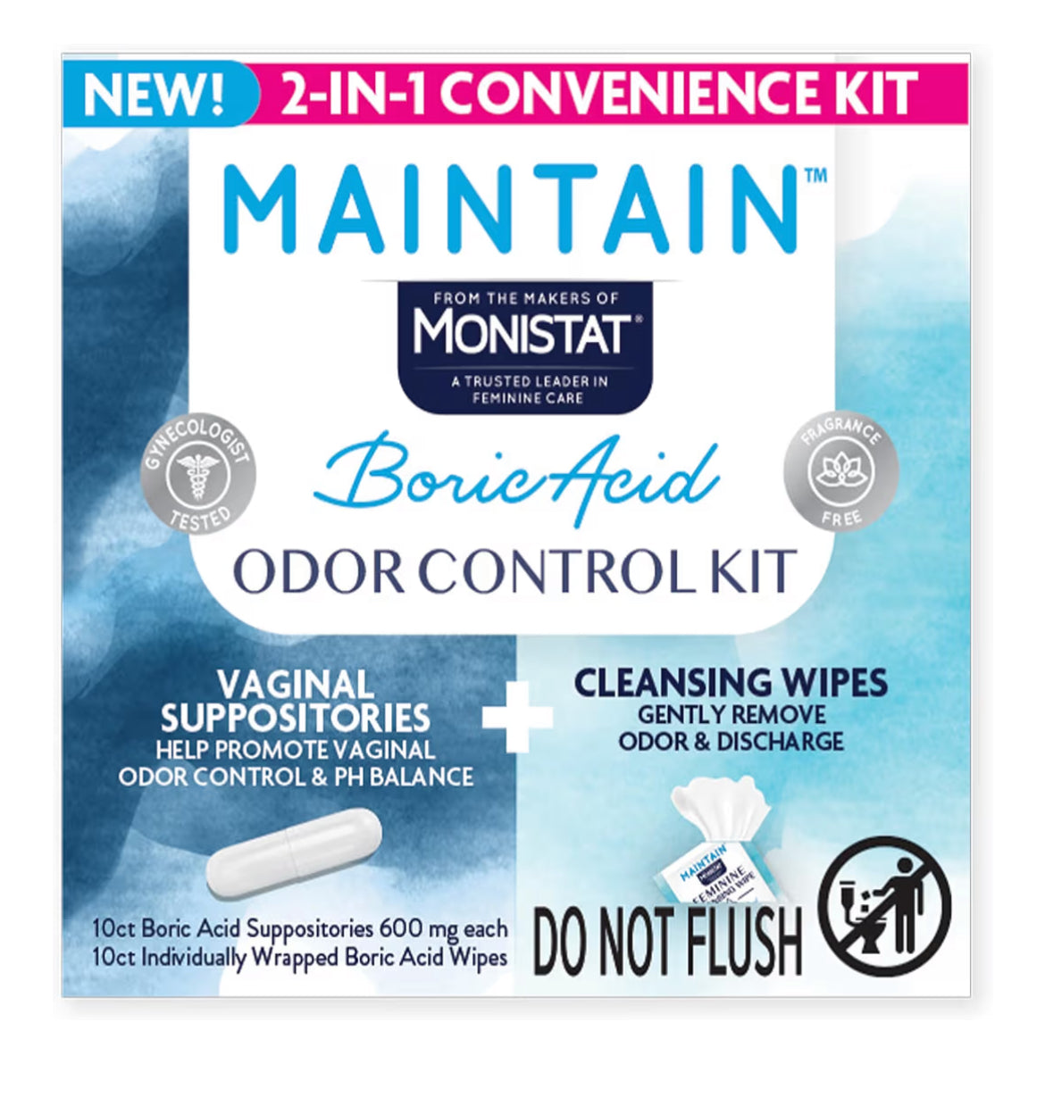 Monistat Maintain Boric Acid Ordor Control Kit