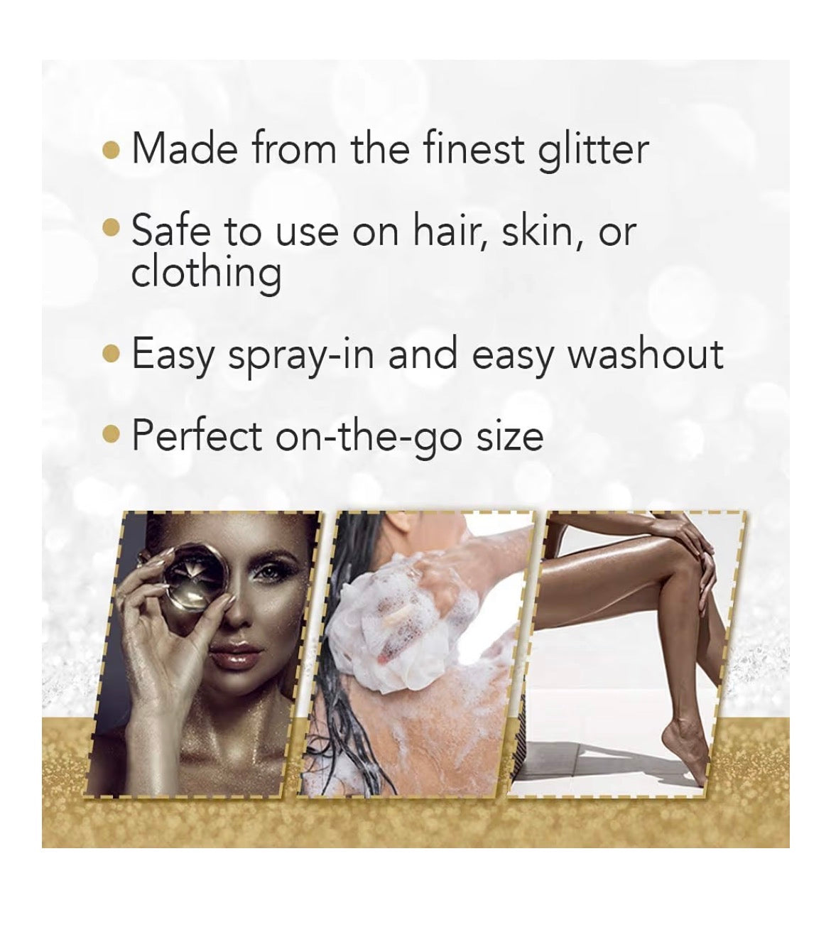 Hair & Body Glitter Spray- Gold