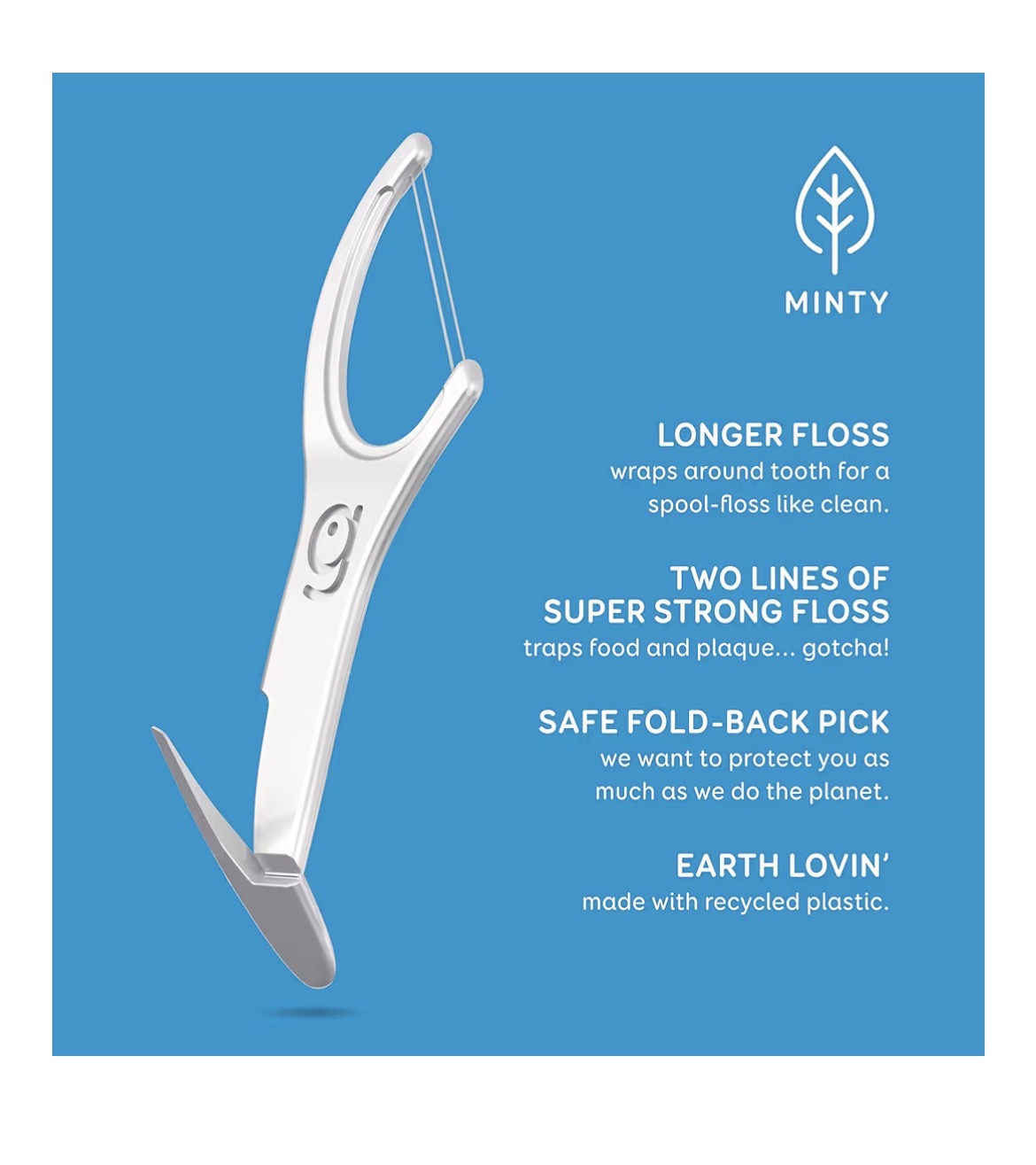 GRIN Double Dental Floss- Minty Flavour