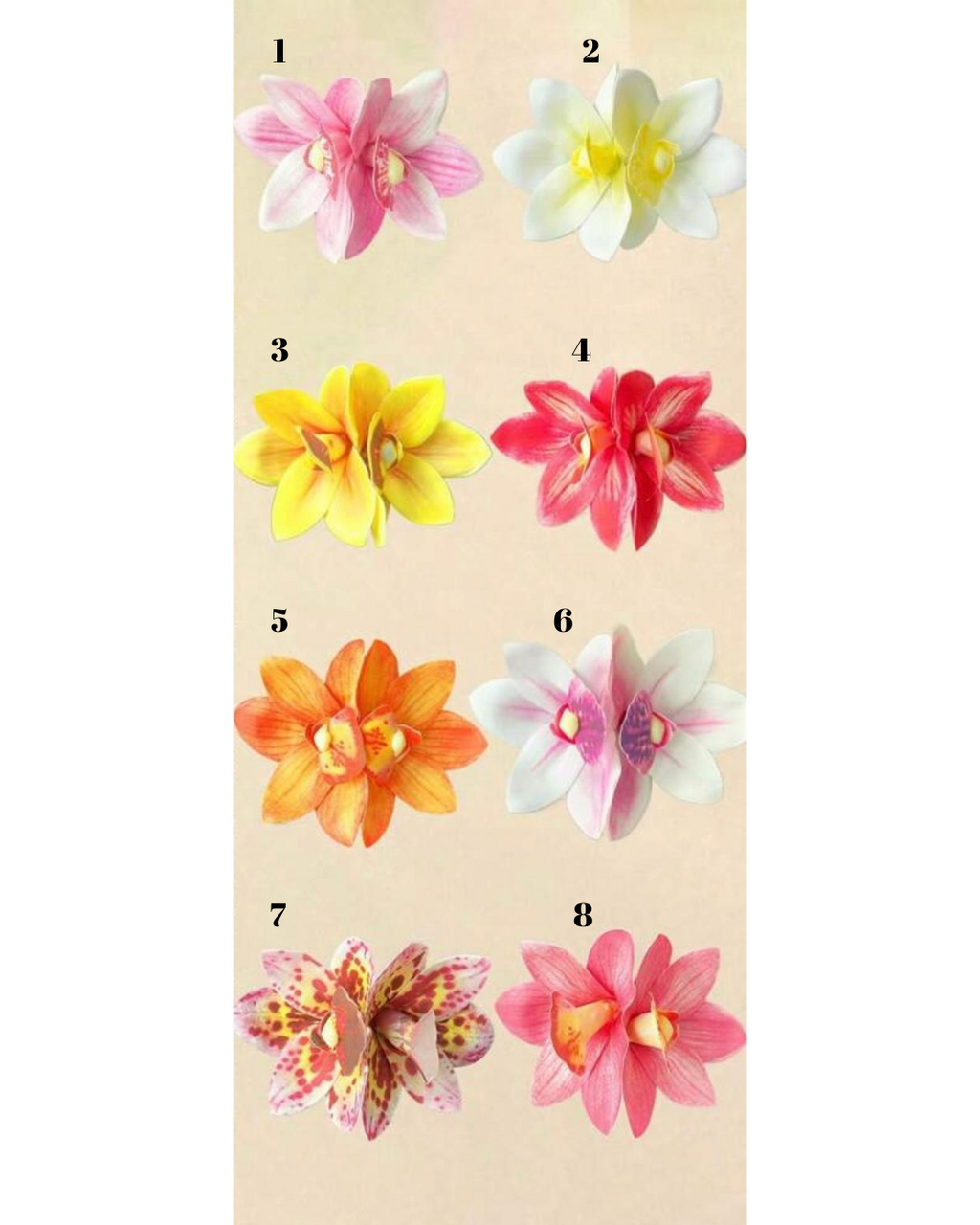 Tropical Orchid Hair Clips
