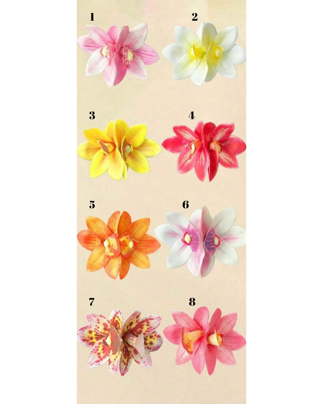 Tropical Orchid Hair Clips